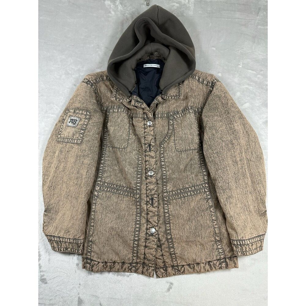 RARE T by Alexander Wang Sample NWOT Hooded Workwear Jacket Weathered Tan Size S